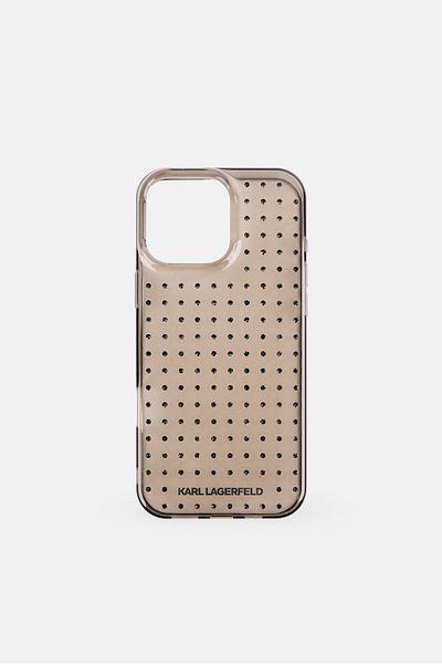 Karl Lagerfeld iPhone 16 Pro Max Allover Stud Phone Case, Brown