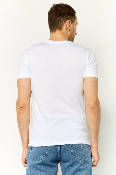 Cavalli Class Men Crew Neck Short Sleeves Brand Logo T-Shirt, White