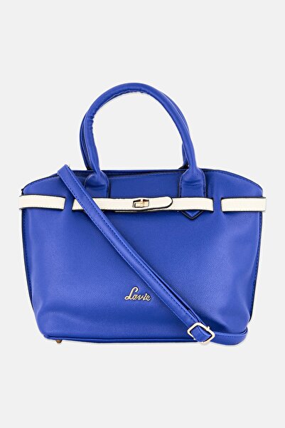 Lavie حقيبة نسائية بشعار العلامة التجارية، باللون الأزرق