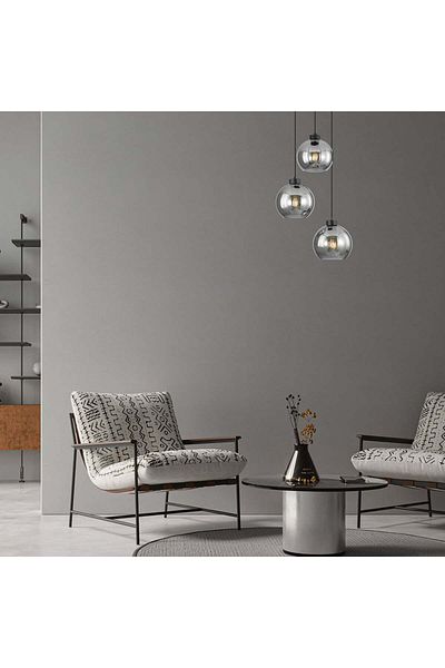 Braytron Br-bv01-00051 Chandelier, 3xe27, Smoked Black, Ip20,