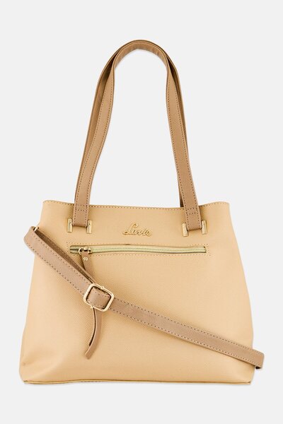 Lavie Women Brand Logo Santchels, Beige