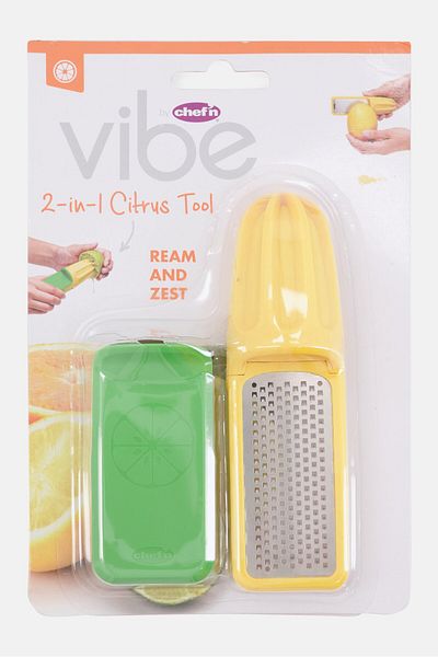 Chefn Vibe 2-in-1 Citrus Tool, Green/Yellow Combo