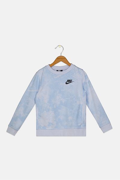 Nike Kids Boy Sportswear Fit Long Sleeve Outdoor Sweatshirt, Light Blue