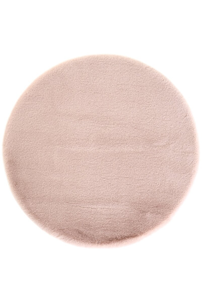 Cool Halı Pembe Yuvarlak Peluş Post Halı Yıkanabilir Kaymaz Tavşan Tüyü Kürk Pofuduk Yumoş Pufy Banyo Halısı