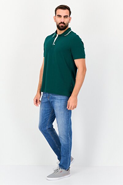 Vince Camuto Men Spread Collar Short Sleeve Polo Shirt, Green