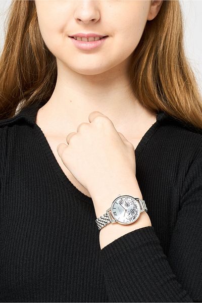 Olivia Burton Women OB16MV101 Stainless Steel Analog Watch 30 mm, Silver