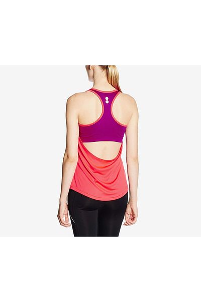 Reebok Running Essentials Long Bra Top, Neon Cherry