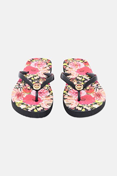 Nine West Women Logo Charm Slip On Slippers, Black