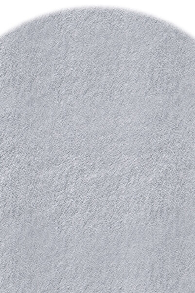 Cool Halı Gri Peluş Halı Oval Post Yolluk Yumuşak Tavşan Tüyü Kürk Yıkanabilir Kaymaz Yatak Odası Yumoş Halı