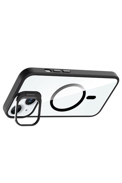 GRABONO iPhone 15 Case Lens Protection Hard Tpu+Pc Transparent Can Be Used as a Gift and Stand