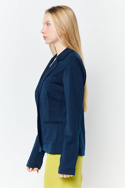 Juicy Couture Women Regular Fit Solid Semi-Formal Blazer, Navy