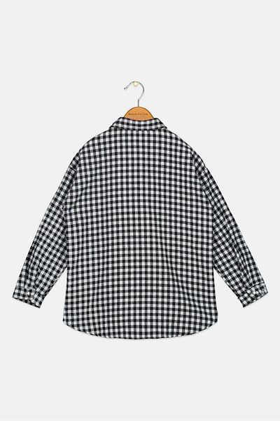 Koton Kids Girl Spread Collar Long Sleeves Micro Check Shirt, Multicolor