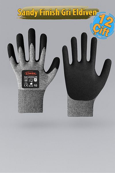 zimak El-155 Sandy Finish Gray Gloves Size 10 (12 Pairs)