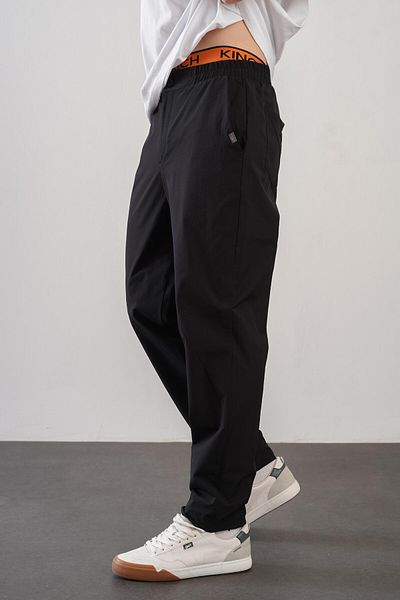king brich Regular Fit Elastic Waist Men's Jogger Black Trousers