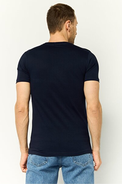 Cavalli Class Men Crew Neck Short Sleeves Graphic Print T-Shirt, Navy