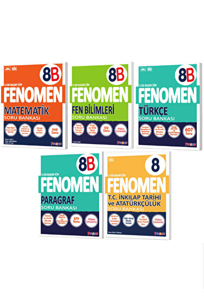Evrensel İletişim Yayınları 8.Sınıf 8B Fenomen Soru Bankaları - Fenomen 8B Ma...