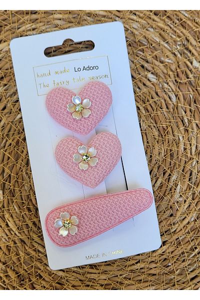 LO ADORO 3Pcs Heart Buckle Girl Children Buckle Women Hair Accessorie Kilisp Buckle Hair Az Buckle for Babies