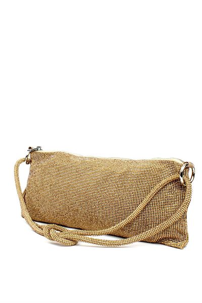 ÇÇS 17127 Women's Stone Hand and Arm Bag Gold