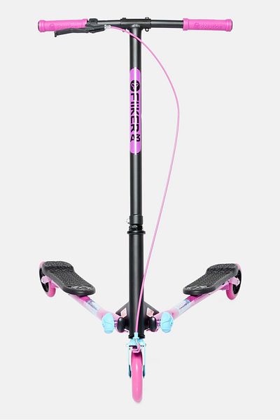 Yvolution Y Fliker Air A3 Scooter 3 Wheels Foldale Wiggle Scooter, Black