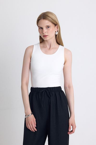 Rays Ecru Slim Fit Sleeveless Basic Undershirt 9194m