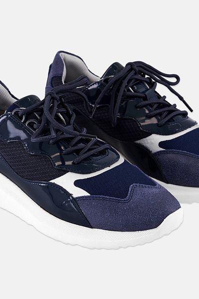 Geox Women Diodiana Lace Up Casual Shoes, Navy