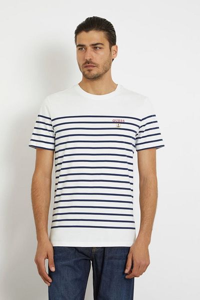 Guess Ss Cn Yd Striped Tee