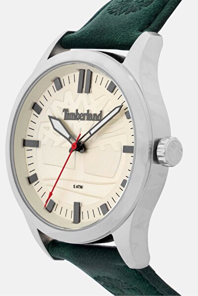 Timberland Men TDWGA0029604 Rambush Leather Analog Watch 42mm, Dark Green