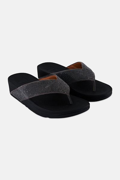 Fitflop Women Ritzy Toe-Thong Slip On Sandals, Black/Grey