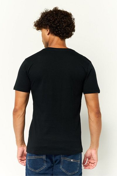 Cavalli Class Men Crew Neck Short Sleeves Graphic Print T-Shirt, Black
