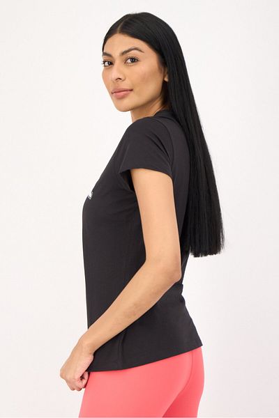 Puma Women Round Neck Short SleeveBrand Logo T-Shirt, Black
