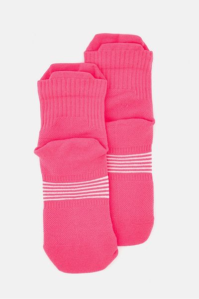 adidas Women 1 Pair Supernova Performance Quarter Socks, Neon Pink