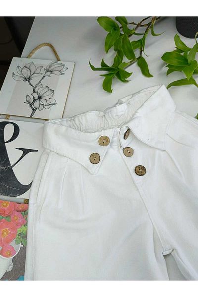 GallanD Girls' Shorts Colorful Soft Cotton Fabric Pocketed Pleated Buttoned Waist Fitting Elegant Cut