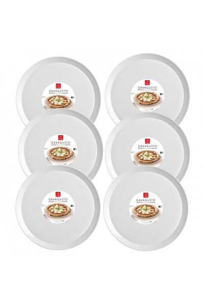 Bormioli Rocco Set of 6 opal pizza plates BORMIOLI GRANGUSTO 33cm