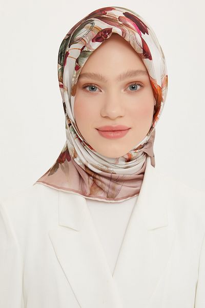 Armine Silk Scarf 8715D (Twi̇ll) (Nostalji̇)-04