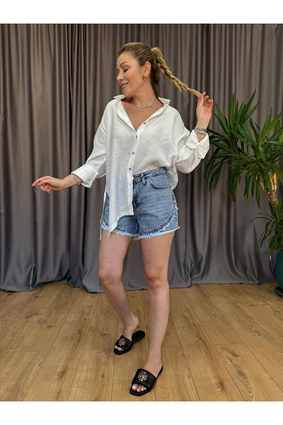 Size Özgü Buttoned Ecru Shirt