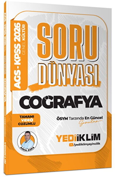 Yediiklim Yayınları 2026 Kpss Ags Coğrafya Tamamı Video Çözümlü Soru Dünyası
