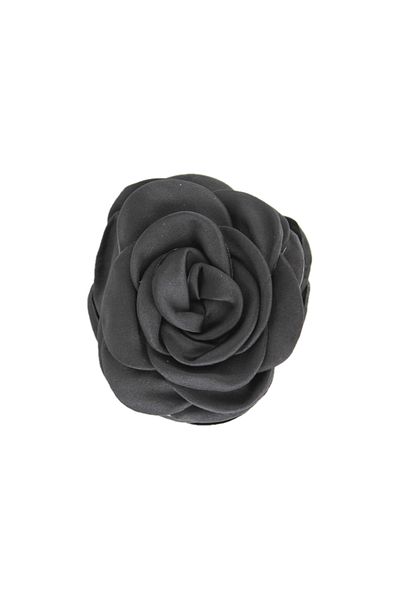 Roberta Lorenz Women's Black Satin Rose Latch Buckle 10 cm