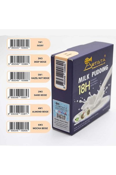 Artista CINEMA MAKE UP Compact Foundation Milk Pudding ™ SPF50 PA+++, 5W1 HAZEL NUT BEIGE