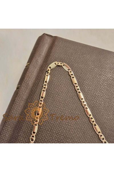 saratremo Unisex Chain Plated with Gold – Unique Design with Plates 1 by 1