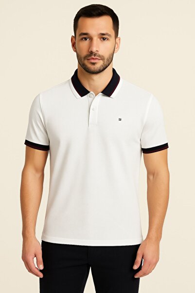 Kübra Tekstil Tricou din bumbac cu mânecă scurtă Lupinn pentru bărbați, cu gâ...