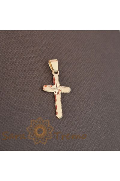 saratremo 1.5 cm Cross Pendant with Engraving - Symbol of Mary and Jesus