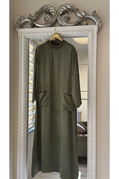 Invee 7136 Patterned Modal Dress - Khaki