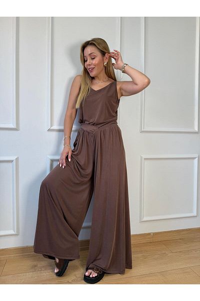 Size Özgü Brown Waist Detailed Trousers