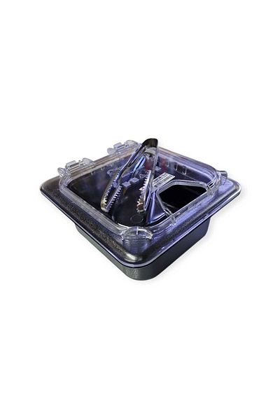 Matar Endüstriyel Mutfak Ekipmanları Polycarbonate Pickles Pepper Pot with Openable Lid - with Bahatralik Tongs as a Gift