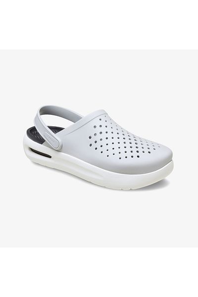 Crocs شبشب رمادي مريح للاستخدام اليومي مع شعار العلامة التجارية للجنسين 209964 -1 قدم