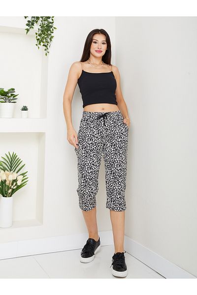 Banadamoda Women's Patterned Combed Cotton Capri