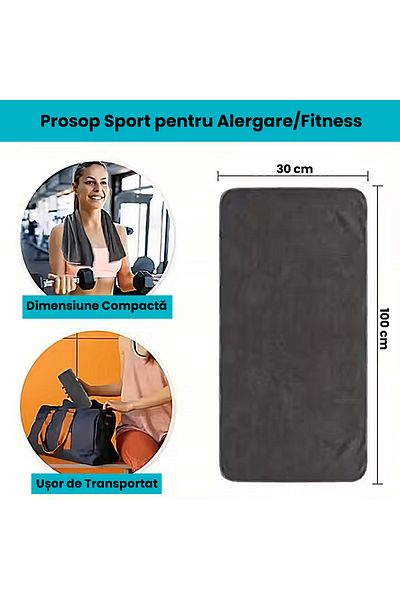 AVYRA Prosop Microfibra Sport, Super Absorbant, Hipoalergenic, Textura Fina