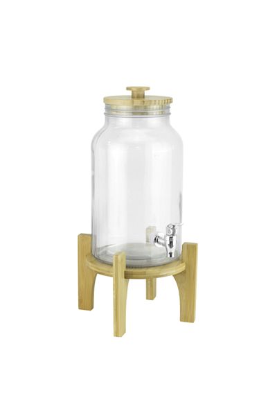 Raki Top glass jar with bamboo stand and tap 5.5 lt