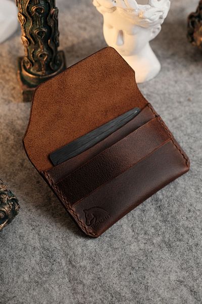 TROYACRAFT Handmade Leather Card Holder Wallet - Hera