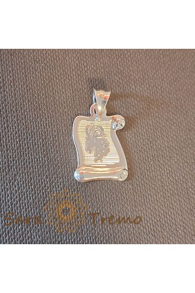 saratremo Large Silver Pendant Aries Zodiac Sign